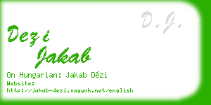 dezi jakab business card